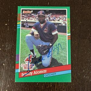 Sandy Alomar Jr Autograph 1991 Donruss On Card Auto NM Hand Signed Cleveland